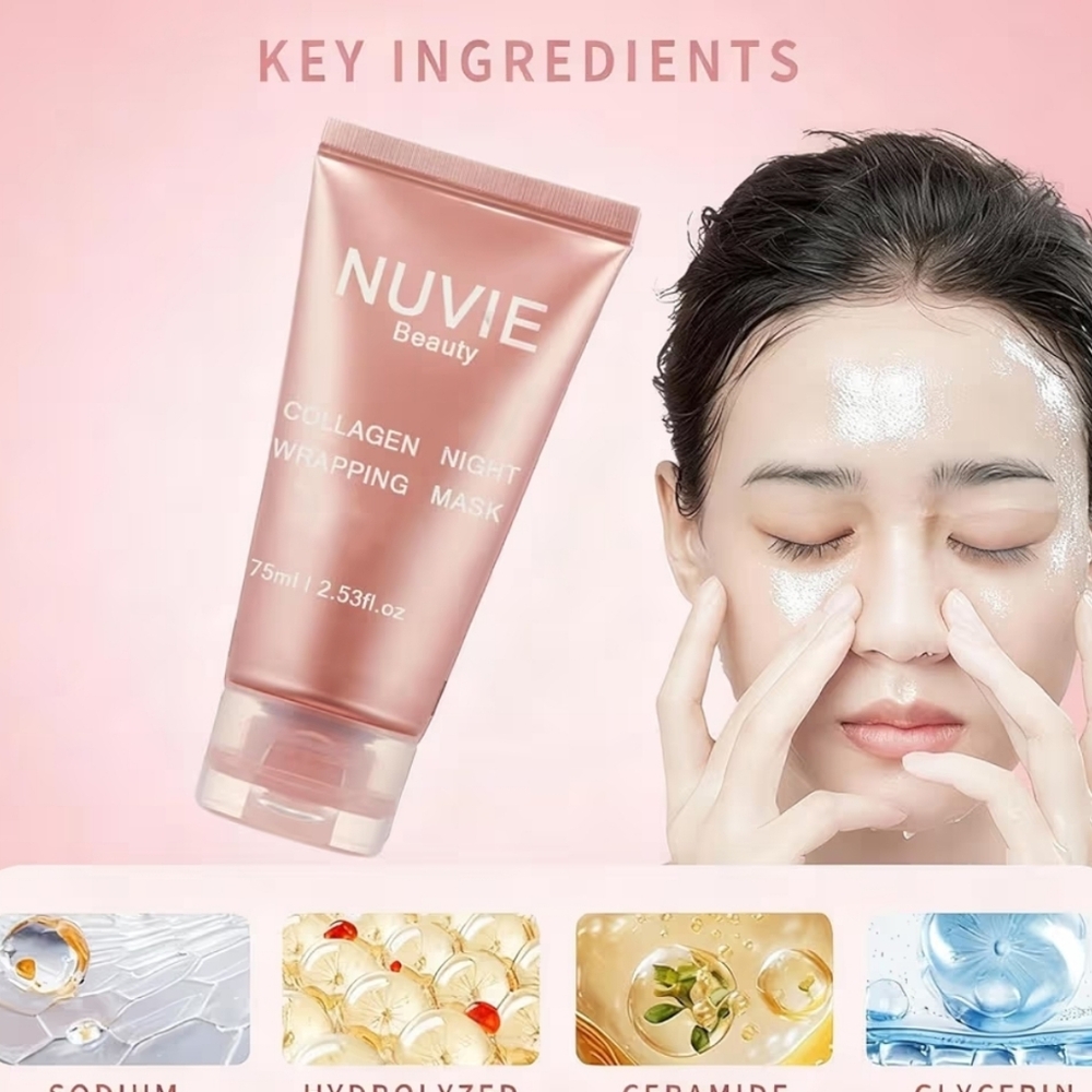 NWT NUVIE Collagen Night Wrapping Mask 2.53 Fl. Oz. - Picture 7 of 14